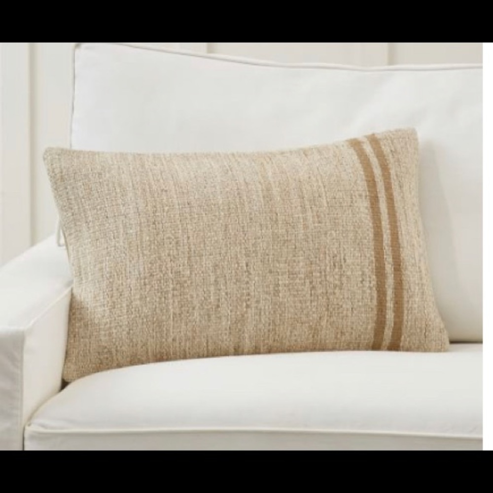 Pottery Barn- Baron Pillow Cover, 16 x 26" Neutral